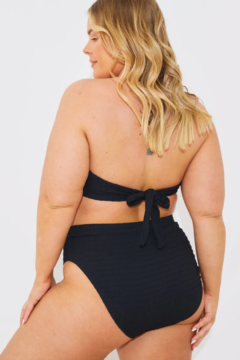Textured Corsage Halter Neck Bikini Top