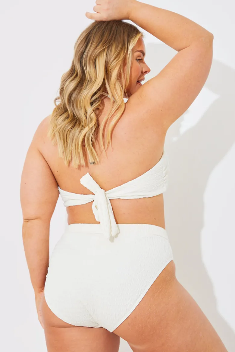 Textured Corsage Halterneck Bikini Top