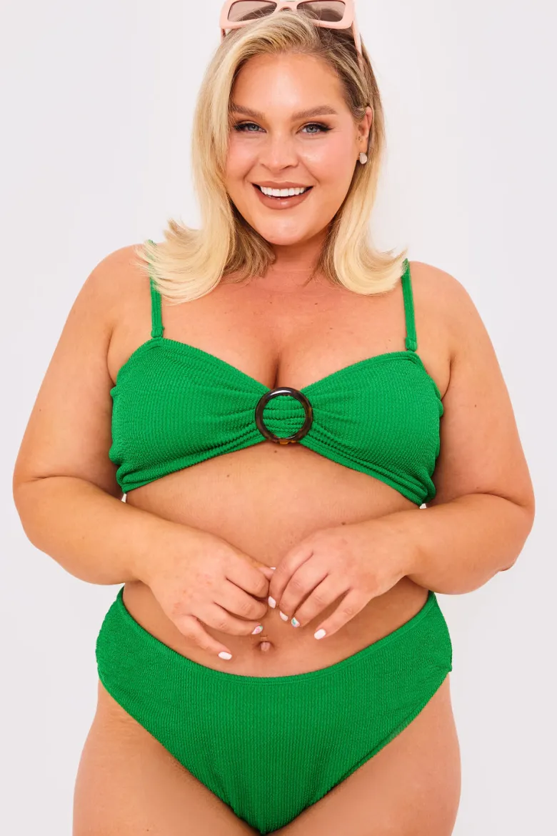 Textured Crinkle High Leg Bikini Bottoms