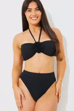 Textured High Waist Bikini Bottoms