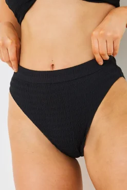 Textured High Waist Bikini Bottoms