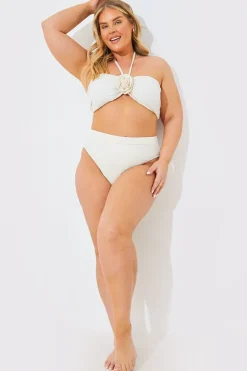 Textured High Waist Bikini Bottoms