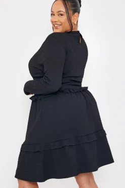 Textured Jersey Frill Detail Smock Dress