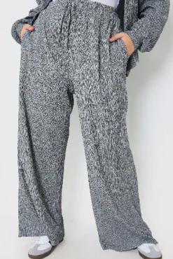 Textured Wide Leg Trousers