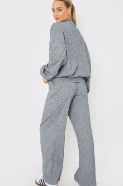 Textured Wide Leg Trousers