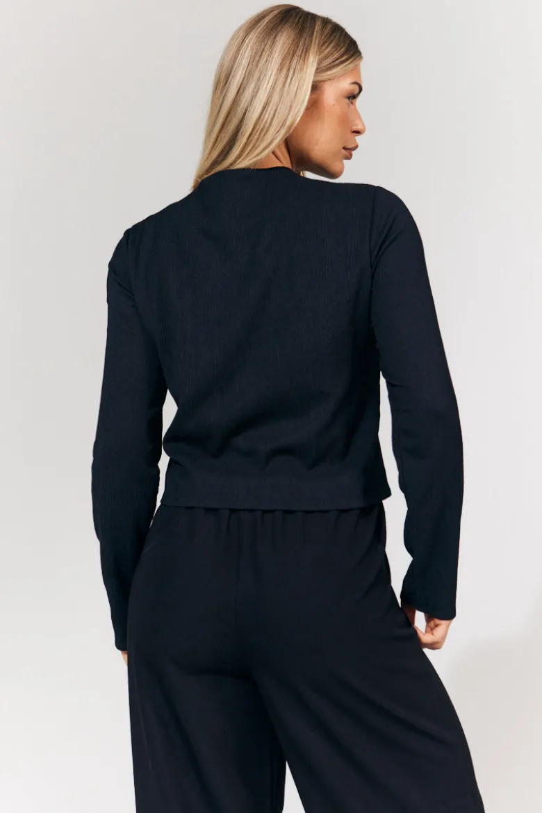 Tie Front Contrast Bow Top