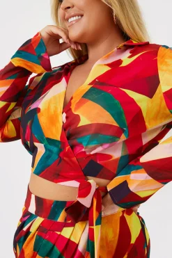Tie Front Cropped Shirt
