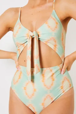 Tie Front Cut Out Swimsuit