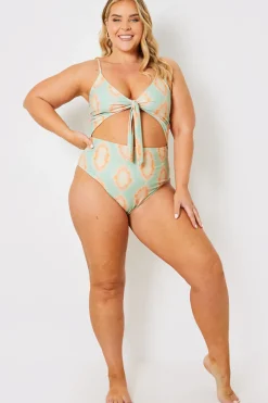 Tie Front Cut Out Swimsuit