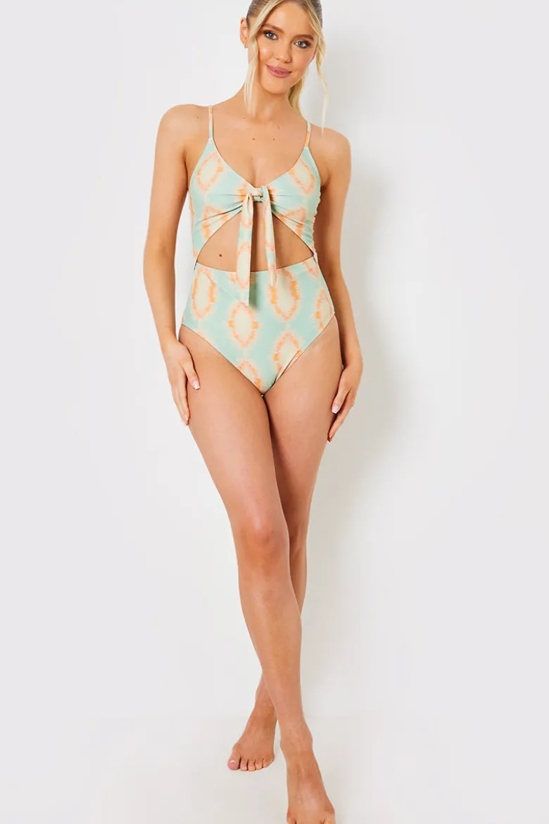 Tie Front Cut Out Swimsuit