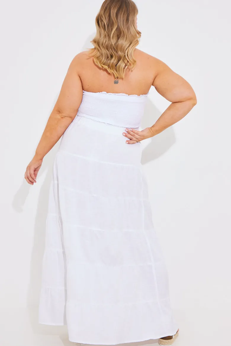 Tiered Linen Look Maxi Co-Ord Skirt