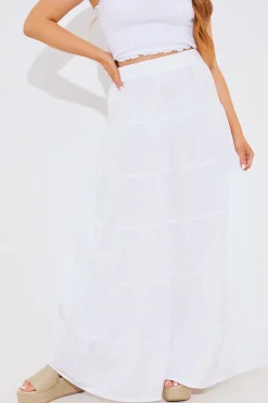 Tiered Linen Look Maxi Co-Ord Skirt