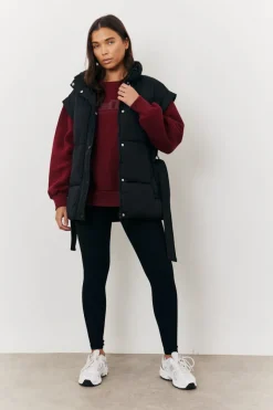 Tie Waist Puffer Gilet