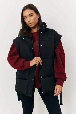 Tie Waist Puffer Gilet