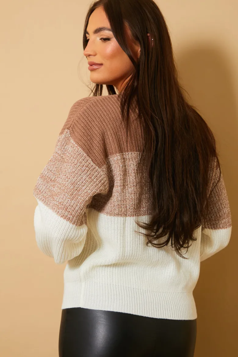 Tonal Crew Neck Knit Jumper