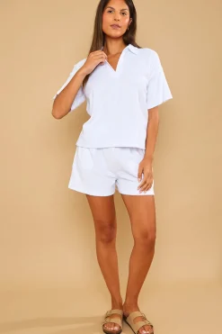 Towelling Co-Ord Polo T-Shirt
