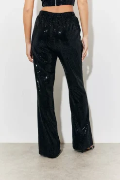 Velvet Sequin Fit and Flare Co-Ord Trouser