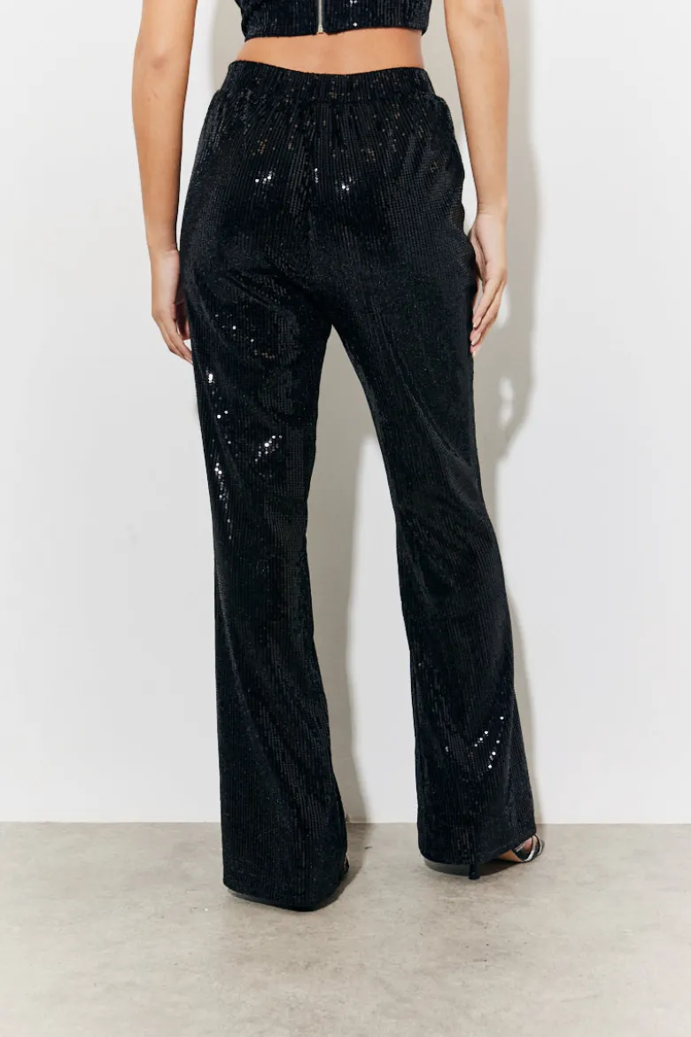 Velvet Sequin Fit and Flare Co-Ord Trouser
