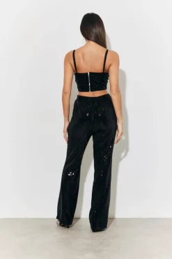 Velvet Sequin Fit and Flare Co-Ord Trouser