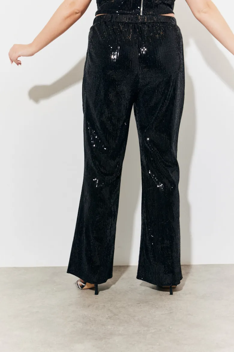 Velvet Sequin Fit and Flare Co-Ord Trouser
