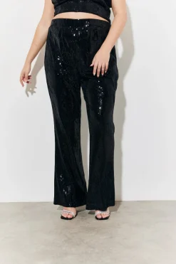 Velvet Sequin Fit and Flare Co-Ord Trouser