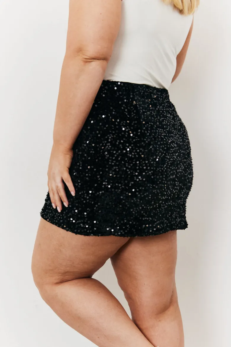 Velvet Sequin Mini Skirt