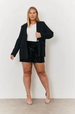 Velvet Sequin Mini Skirt