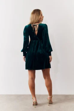Velvet Smock Mini Dress