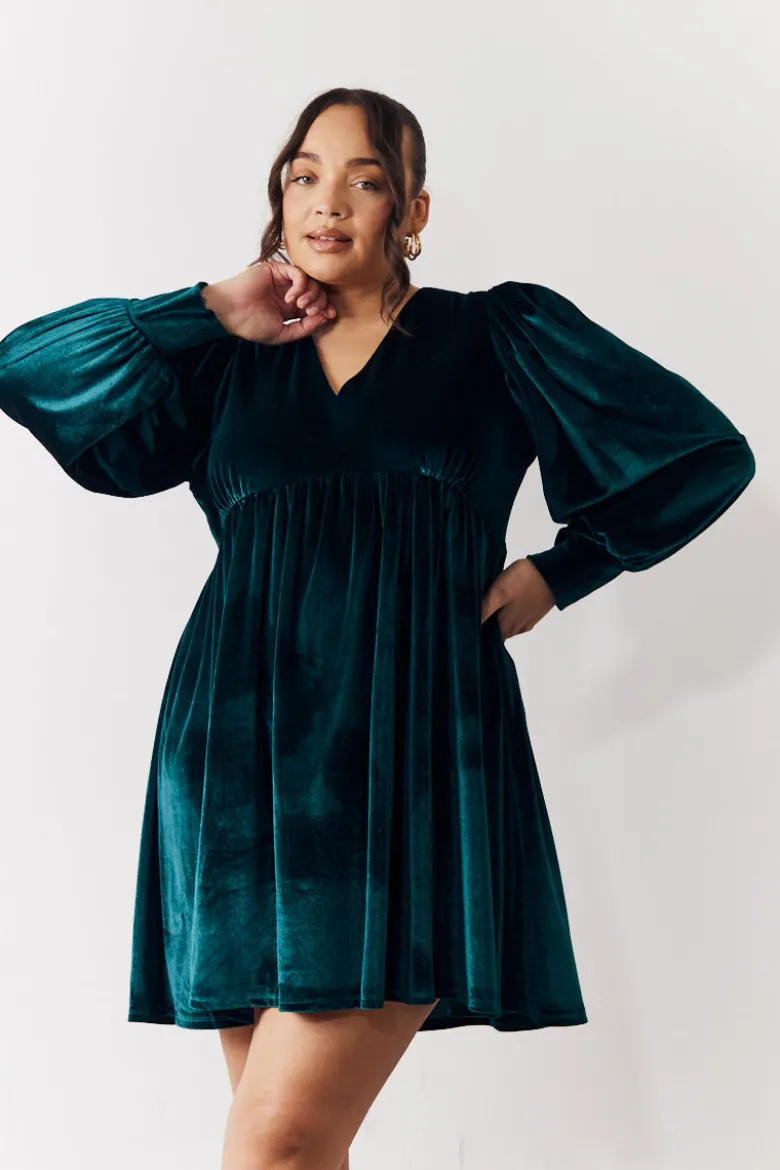 Velvet Smock Mini Dress