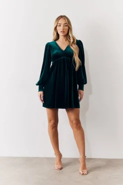 Velvet Smock Mini Dress