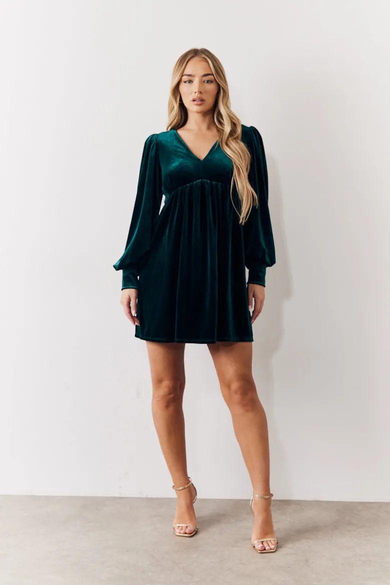 Velvet Smock Mini Dress