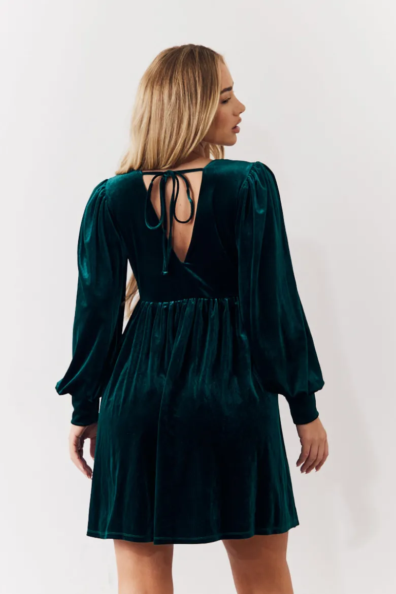 Velvet Smock Mini Dress