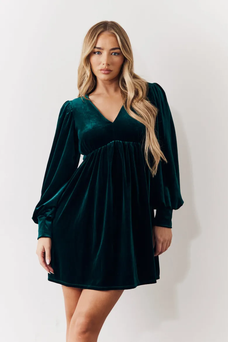 Velvet Smock Mini Dress