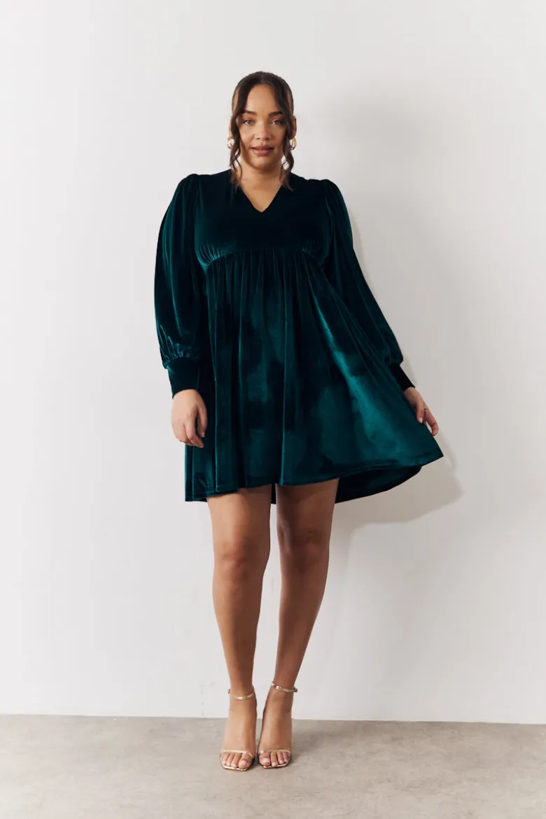 Velvet Smock Mini Dress