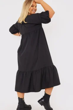 V Neck Smock Maxi Dress