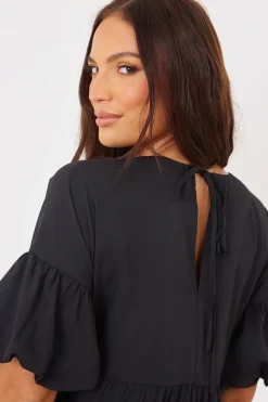 V Neck Smock Maxi Dress
