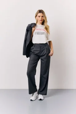 White Embroidered Paris Slogan T-Shirt