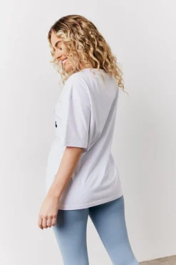 White Fits Pilates Graphic Oversized T-Shirt