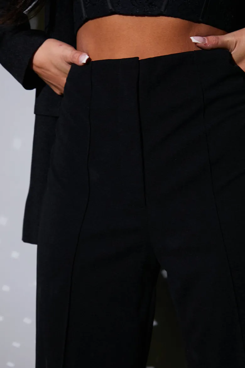 Wide Leg Seam Front Tailored Trouser