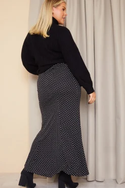 Woven Polka Dot Midaxi Skirt