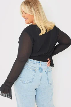 Wrap Front Flared Cuff Bodysuit