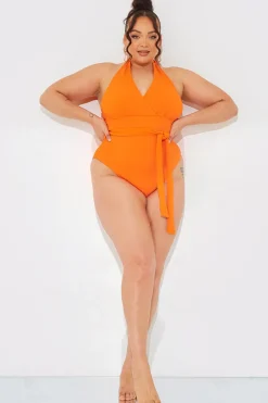 Wrap Tie Front Swimsuit