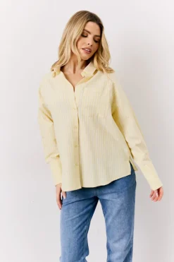 Yellow Oversized Stripe Shirt
