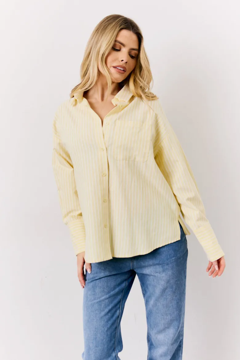 Yellow Oversized Stripe Shirt