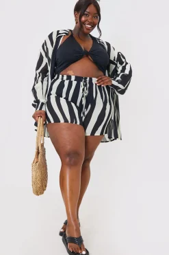 Zebra Print Button up Chiffon Co-Ord Beach Shirt