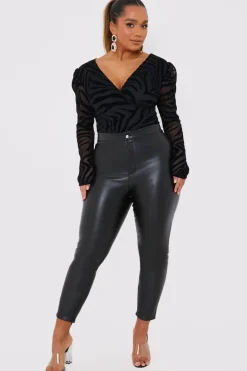 Zebra Print Textured Bodysuit